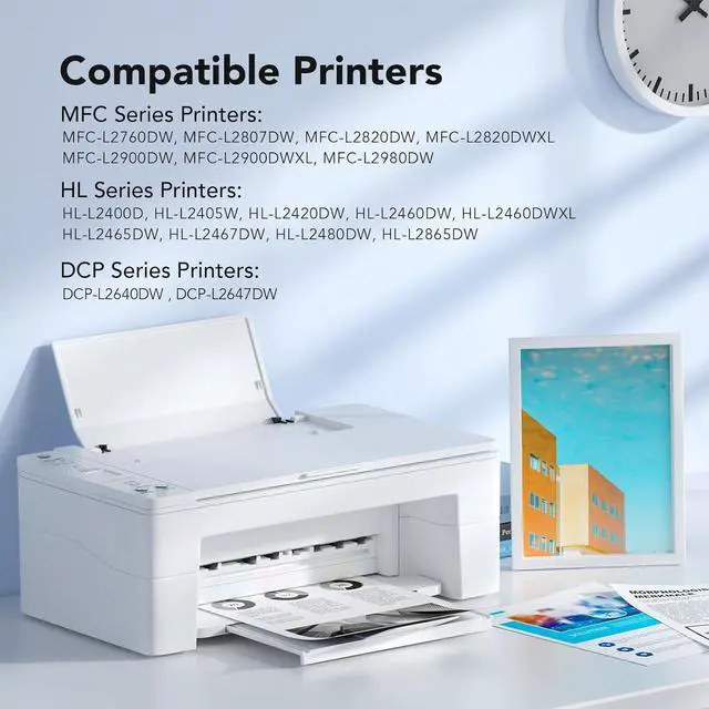 Alt view image 2 of 6 - TN830XL TN830 XL/V/R Toner Cartridge for Brother DCP-L2640DW 4 Pack | Compatible with Brother HL-L2460DW MFC-L2820DW HL-L2405W HL-L2400D Printer 3000 Pages High Yield