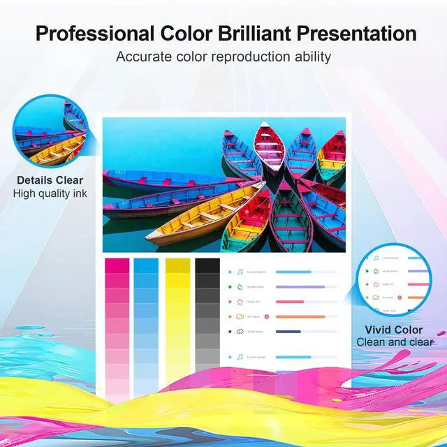 Alt view image 5 of 7 - 68XL 68e for HP 68 Ink Cartridges, Compatible for HP Ink 68, High Yield for HP 68 Ink Cartridges Black/Color Combo Pack Work with Envy 6155e 6555e 6100e 6552e, Deskjet 2923 2955 4327 (Black, Color)