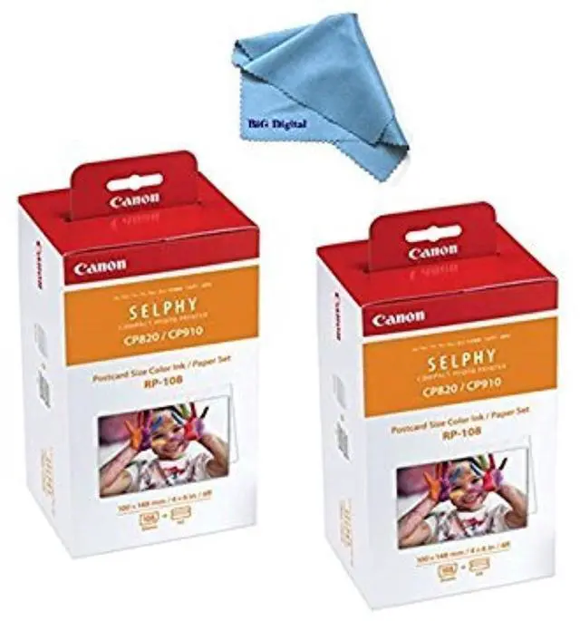 Main image of Color Ink/Paper Set, Compatible with SELPHY CP910/CP820/CP1200, RP-108 (Pack of 2)