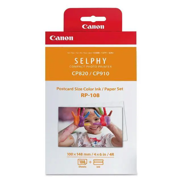Alt view image 3 of 4 - Color Ink/Paper Set, Compatible with SELPHY CP910/CP820/CP1200, RP-108 (Pack of 2)