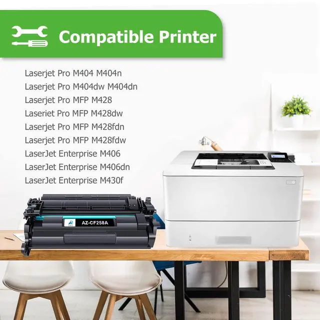 Alt view image 3 of 7 - 58A CF258A 58X CF258X Toner Cartridge M404n M404dn M428fdw 4 Pack | Replacement for HP 58A CF258A 58X CF258X LaserJet Pro M404n M404dn MFP M428fdw M428dw M428fdn M404 M428 Printer Black Ink