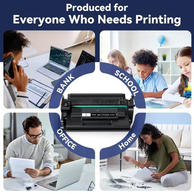 Alt view image 6 of 6 - 58X Toner Cartridge Black Compatible Replacement for HP 58X 58A toner cartridge CF258X 2-Pack works with Laserjet Pro MFP M428fdw M404dn M404n M404dw M428fdn M430f M406dn Printer Ink (with Chip)