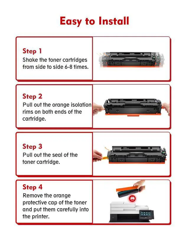 Alt view image 3 of 7 - 045 Toner cartridges 045H Compatible with Canon 045H MF632Cdw MF634Cdw | Replacement for Canon 045 Toner cartridges 045H Canon Color imageClass MF632Cdw MF634Cdw LBP612Cdw MF632 MF634