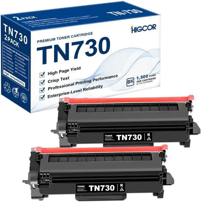 Main image of TN730 TN-730 Toner Cartridge 2-Pack Replacement for Brother TN730 Toner Cartridge - Black DCP-L2550DW MFC-L2710DW MFC-L2750DW HL-L2350DW HL-L2370DW HL-L2395DW HL-L2390DW Printer