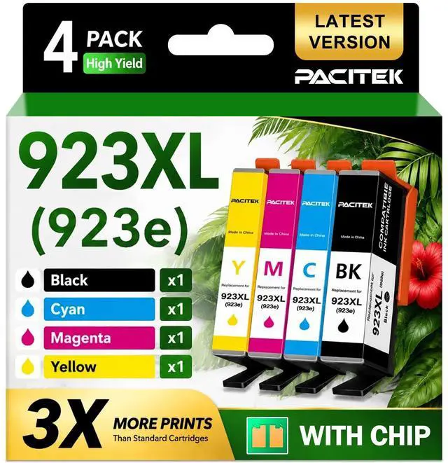 Main image of 923XL Ink Cartridges Combo Pack Replacement for HP 923 923e Ink Cartridges for Printers, Compatible with OfficeJet Pro 8130 8120 8120e 8130e 8125e Printers, 4-Pack