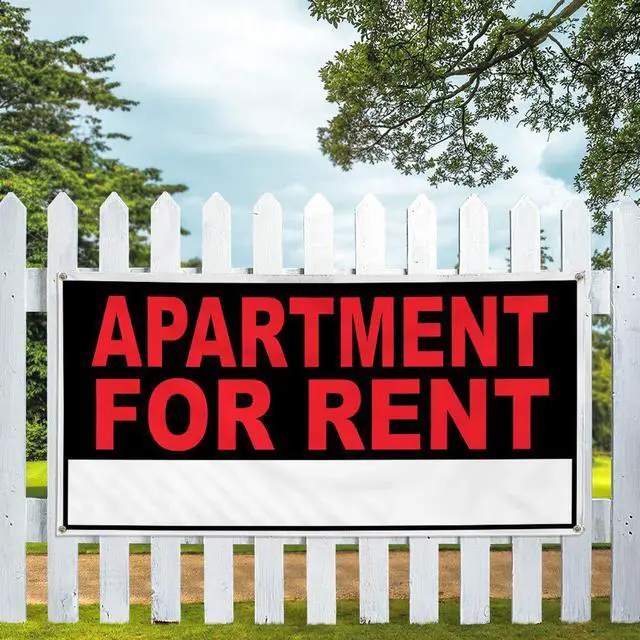 Alt view image 5 of 7 - Vinyl Banner Multiple Sizes Apartment for Rent Business A Business Outdoor Weatherproof Industrial Yard Signs Red 6 Grommets 36x72Inches