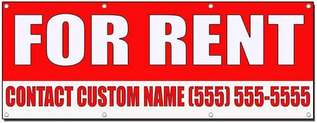 Main image of For Rent Custom Name Phone Number Red 3 Ft X 6 Ft/W 6 Grommets