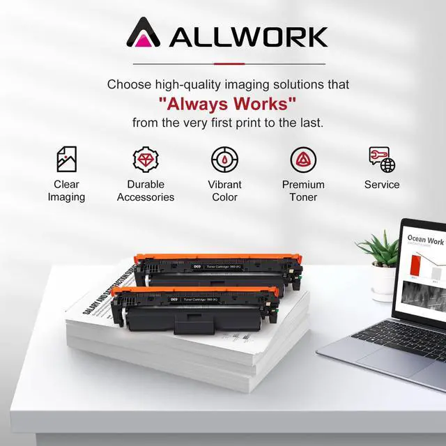 Alt view image 6 of 6 - 069 Black Toner Cartridge 2-Pack Replacement for Canon 069 069H | With-Chip Version Compatible for Canon Color ImageCLASS MF753Cdw MF751Cdw LBP674Cdw LBP674C MF750C LBP674C Series Printer