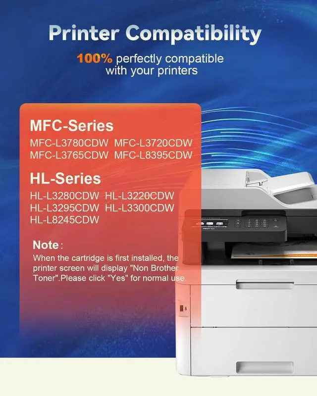 Alt view image 2 of 7 - TN229XL TN229 Toner Cartridges Replacement for Brother, 5 Pack | Compatible with Brother MFC-L3780CDW MFC-L3720CDW HL-L3280CDW HL-L3220CDW HL-L3300CDW; Smart Chip, Clear Text & Color Output