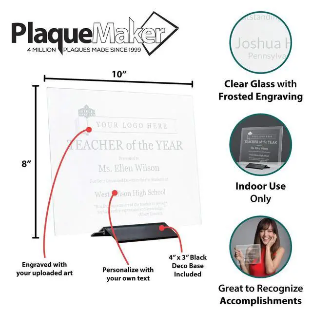 Alt view image 3 of 5 - Frosted Glass Award Plaque (8 x 10")