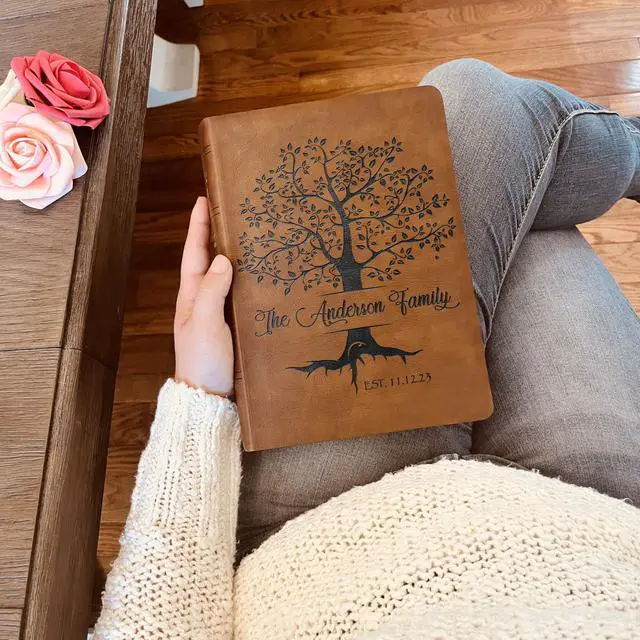Alt view image 2 of 7 - Personalized NASB Family Bible, NASB Wide Margin Custom Family Tree Bible, Christian Gift, Wedding Gift