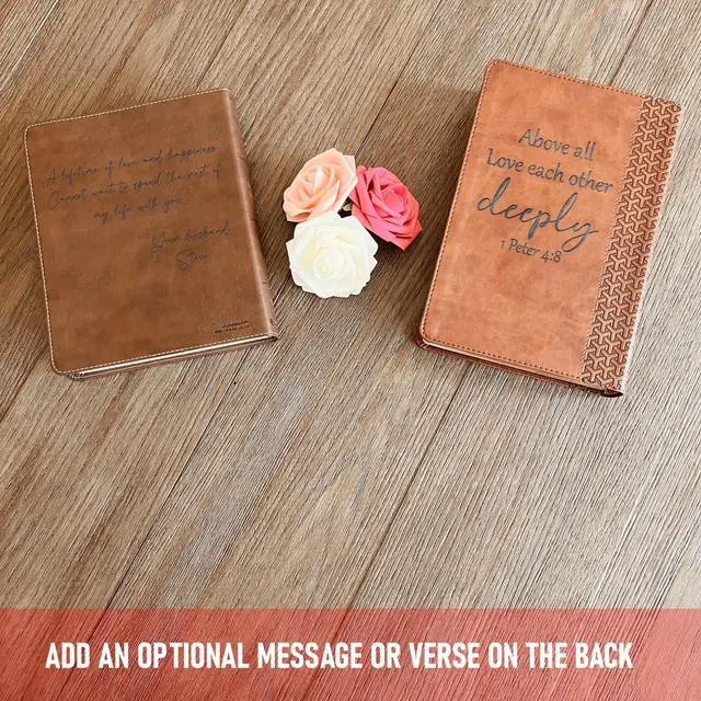 Alt view image 6 of 7 - Personalized Family Bible, Custom Engraved KJV Wide-Margin Family Bible for Wedding, Christian Gifts for Wedding