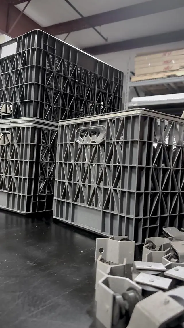 Alt view image 6 of 6 - 19" x 13" x 11.5" Heavy Duty Steel-Banded Milk Crate