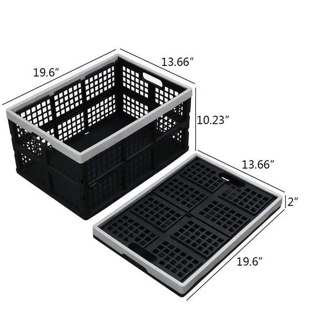 Alt view image 4 of 7 - 4-Pack 40 L Collapsible Storage Crates, Large Storage Basket | Breathable Plastic, Collapsible Design, Side Carry Handles, Stackable Structure, for Garage, Pantry & Household Storage