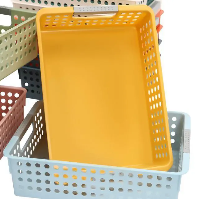 Alt view image 6 of 7 - Turn In Trays Classroom,24 Pack Classroom Baskets For Classroom,Plastic Storage Baskets With Handles,Modern Colorful Organizer Baskets,Classroom Storage Bin Book Baskets For Pencils Storage