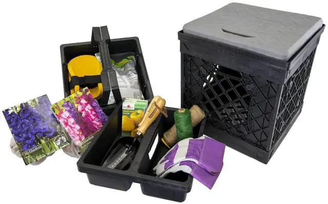 Alt view image 2 of 7 - CrateGardner - crate with seat topper, cushion, and two drop in trays (Black)
