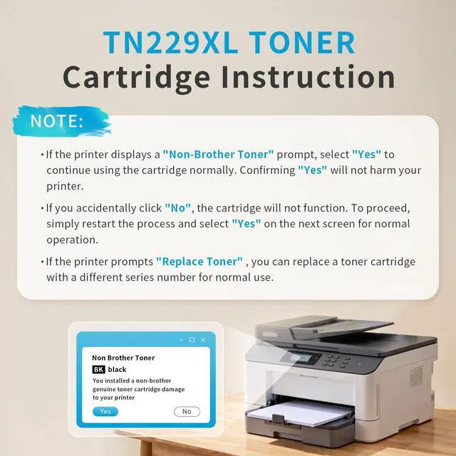 Alt view image 6 of 7 - TN229XL TN 229xl Toner Cartridge with Chip Compatible for Brother TN 229xl TN-229 229XL Toner Cartridges Work for MFC-L3780CDW HL-L3280CDW MFC-L3720CDW HL-L3220CDW HL-L3300CDW Printer (5 pack)