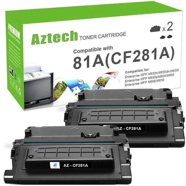 Main image of CF281A 81A Black Toner Cartridge for HP 81X CF281X M604 M605 M630 2 Pack | Compatible for HP 81A CF281A Laserjet Enterprise MFP M604 M605 M606 M630 M604n M605n M604dn M630h M630z Printer