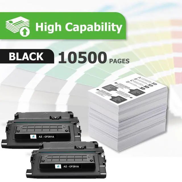 Alt view image 2 of 7 - CF281A 81A Black Toner Cartridge for HP 81X CF281X M604 M605 M630 2 Pack | Compatible for HP 81A CF281A Laserjet Enterprise MFP M604 M605 M606 M630 M604n M605n M604dn M630h M630z Printer