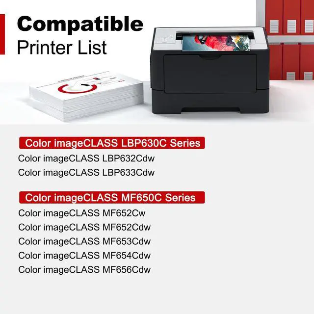 Alt view image 2 of 6 - 067 Toner Cartridge Set 4 Pack Compatible Replacement for Canon 067 Toner Cartridge Set for use with Color imageCLASS MF650 LBP630 Series LBP632Cdw MF654Cdw MF653Cdw MF656Cdw MF652Cw Printer