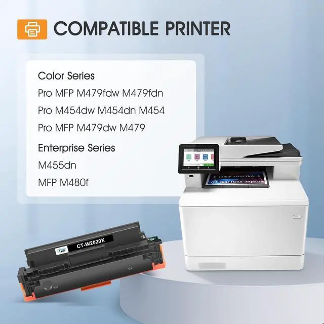 Alt view image 2 of 7 - 414X Toner Cartridges 4 Pack High Yield for HP 414A 414 W2020X MFP M479fdw | Compatible for HP Color LaserJet Pro MFP M479fdw M479dw M479fdn M479 M454dw M454dn M455dn M454 M480f Printer Ink B/C/Y/M
