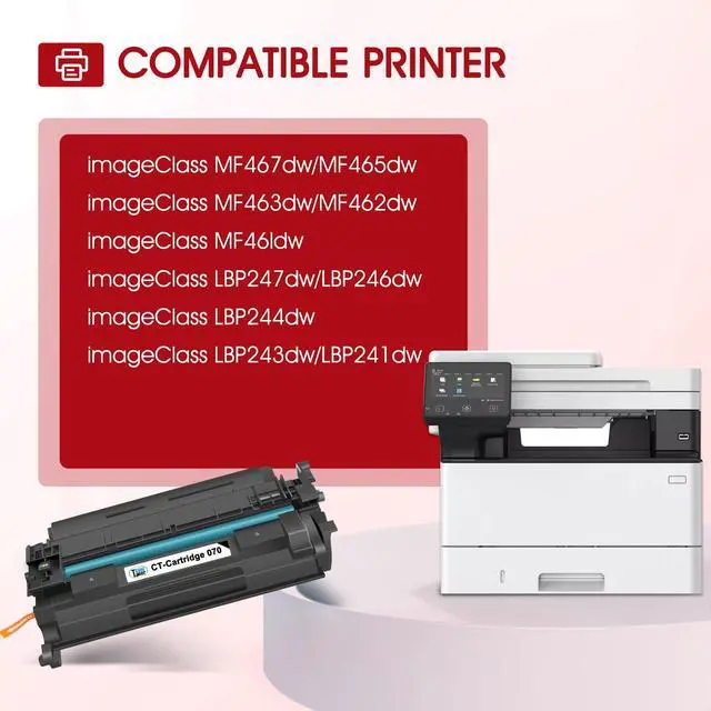 Alt view image 2 of 7 - 070 Black Toner Cartridge for Canon MF465dw 070 070H Toner CRG070 CRG-070 | Compatible for Canon 070H ImageCLASS MF465dw MF462DW LBP247dw LBP240 LBP246dw MF460 MF462 LBP247 LBP246 Printer Ink