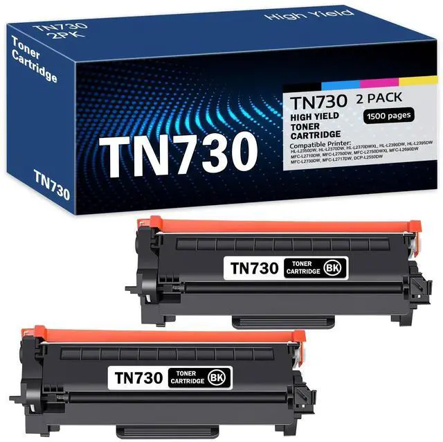 Main image of TN730 Compatible TN730 TN-730 Black Toner Cartridge Replacement for Brother TN-730 DCP-L2550DW MFC-L2710DW HL-L2350DW HL-L2370DW HL-L2390DW Toner.(2 Pack)