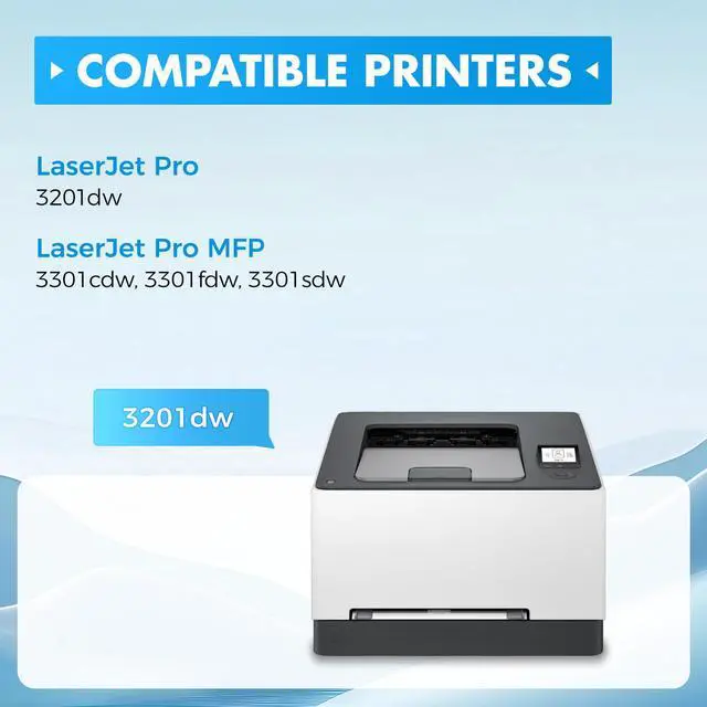 Alt view image 2 of 7 - 218A Toner Cartridges Set with chip 4-Pack 3301fdw Replacement for HP 218A W2180A W2181A W2182A W2183A 218X W2180X Black Compatible with HP Color LaserJet Pro MFP 3301cdw 3301sdw 3201dw Printers Ink