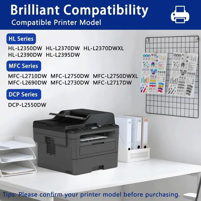 Alt view image 2 of 6 - TN730 Compatible TN730 TN-730 Black Toner Cartridge Replacement for Brother TN-730 DCP-L2550DW MFC-L2710DW HL-L2350DW HL-L2370DW HL-L2390DW Toner.(2 Pack)