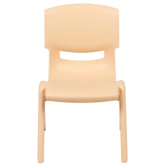 Alt view image 5 of 7 - 4 Pack Natural Plastic Stackable School Chair with 10.5" H Seat, Preschool Chair