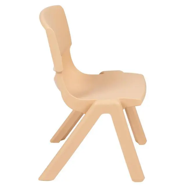 Alt view image 6 of 7 - 4 Pack Natural Plastic Stackable School Chair with 10.5" H Seat, Preschool Chair