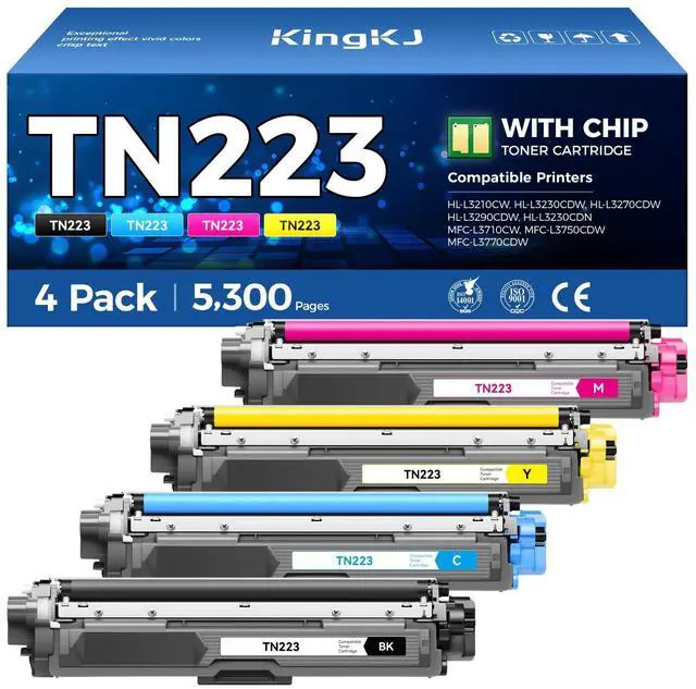 Main image of TN223 Toner Cartridge Set 4-Pack Black Color Replacement for Brother TN-223 TN227 Compatible with HL-L3270CDW HL-L3210CW MFC-L3770CDW HL-L3290CDW MFC-L3750CDW L3710CW HL-L3230CDW L3230CDN Printer Ink