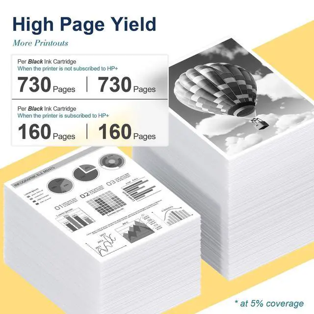 Alt view image 3 of 7 - 68XL Black Ink Cartridge High Yield Compatible for HP 68 Black Ink Cartridge for HP 68 Ink Cartridges Compatible for 6155e 6555e 6100e 6165e 6500e 6152e 6552e 6558e Printer (2 Black, 2 Pack)