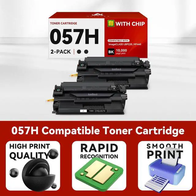 Alt view image 5 of 6 - 057H 057 H Black Toner Cartridge High Yield Toner Compatible with Canon MF455dw MF451dw MF445dw MF443dw MF453dw LBP226dw LBP227dw LBP228dw Printer (with Chip)