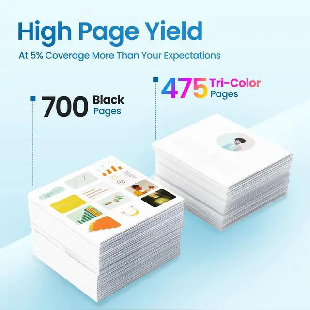 Alt view image 3 of 6 - 67XL Ink Cartridges Black/Color Combo Pack Compatible for HP Ink 67 67XL Printer Ink 67 for DeskJet 2700e 2700 2855e 2800 2827e 2755e 2755 4155e 4255e for Envy 6000 6055e 6455e (3 Pack)