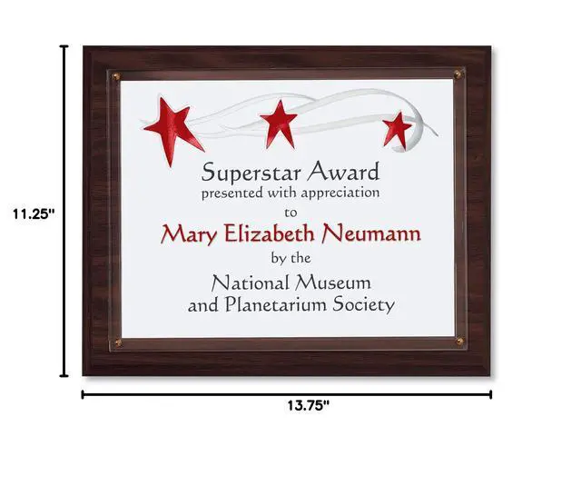 Alt view image 5 of 5 - Walnut Finish Wood Slide-in Certificate Wall Plaque, Recognition Award For School, Work, Appreciation Awards
