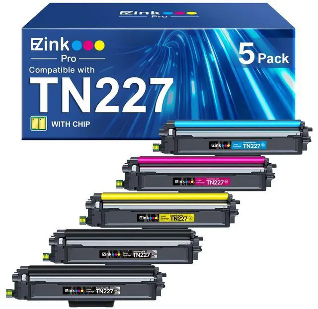 Main image of Compatible for Brother TN227 Toner TN 227 TN-227 TN 223 TN-223 | Compatible with Brother MFC-L3770CDW HL-L3270CDW HL-L3290CDW MFC-L3750CDW MFC-L3710CW HL-L3230CDW (5 Pack)