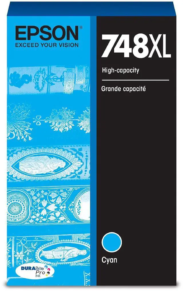 Main image of 748 DURABrite Pro Ink High Capacity Cyan Cartridge (T748XL220) Works with WorkForce WF-6530 WF-6530, 6590, 8590, 6090, 8090
