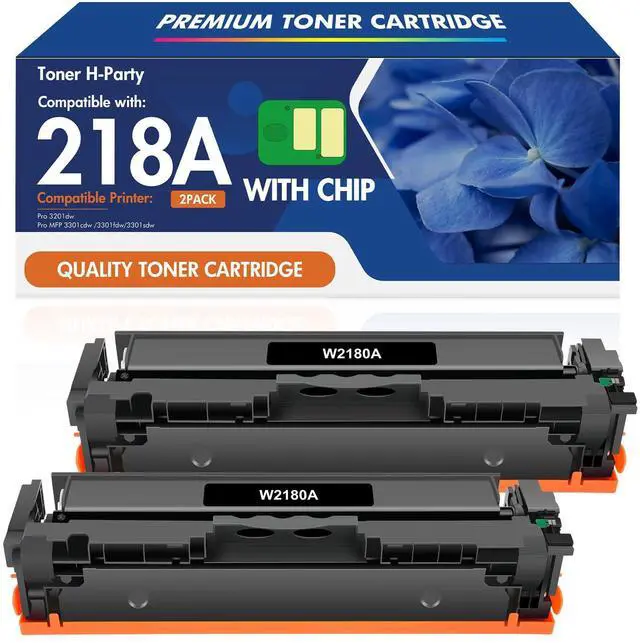 Main image of 218A 218X Black Toner for HP W2180A W2180X Black Toner Cartridge 2 Pack | Compatible Replacement for HP Color LaserJet Pro MFP 3301sdw 3301fdw 3301cdw 3201dw 3301 3201 Printer Ink Set High Yield