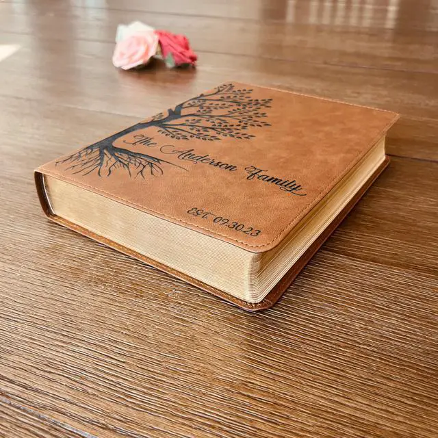 Alt view image 3 of 7 - Personalized Family Bible, Custom Engraved KJV Wide-Margin Family Bible for Wedding, Christian Gifts for Wedding
