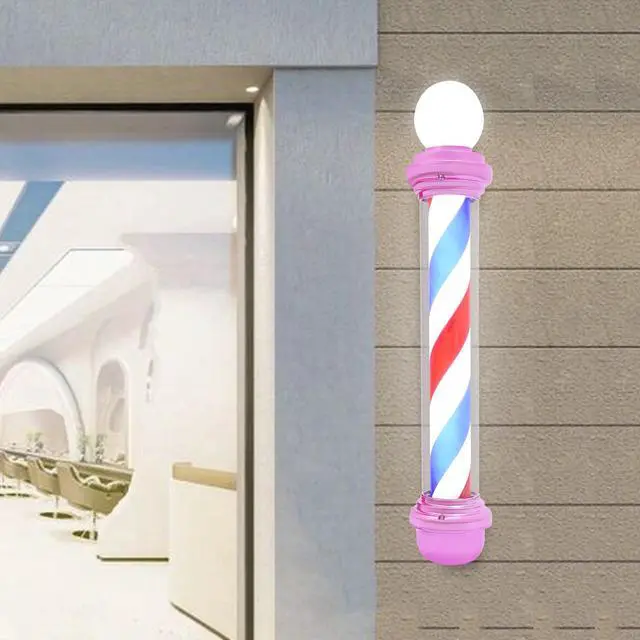 Alt view image 7 of 7 - 40Inch Barber Pole Light, Barber Shop Pole Led Rotating Light Waterproof, Hair Salon Barber Shop Open Sign Lights Outdoor, Wall Mount Rotating Red White Blue LED Strips