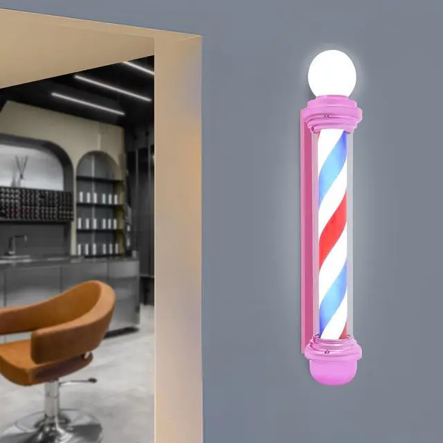 Alt view image 5 of 7 - 40Inch Barber Pole Light, Barber Shop Pole Led Rotating Light Waterproof, Hair Salon Barber Shop Open Sign Lights Outdoor, Wall Mount Rotating Red White Blue LED Strips