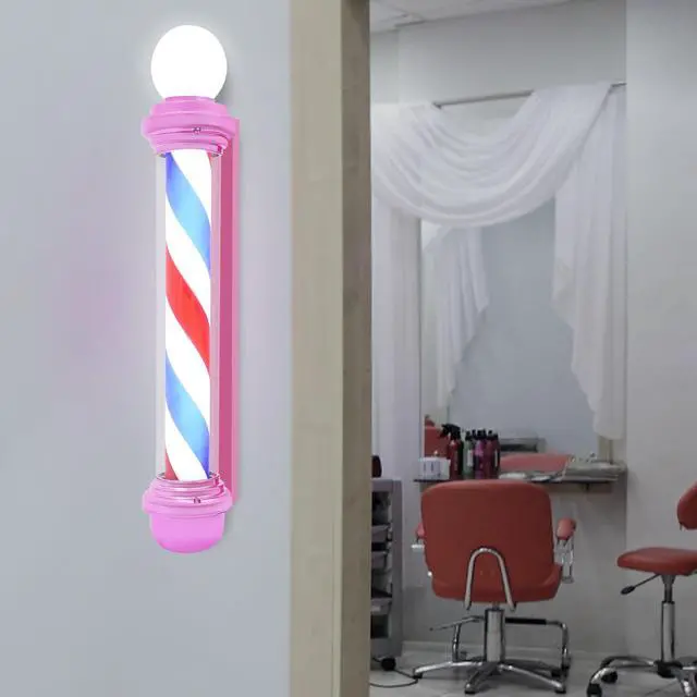 Alt view image 6 of 7 - 40Inch Barber Pole Light, Barber Shop Pole Led Rotating Light Waterproof, Hair Salon Barber Shop Open Sign Lights Outdoor, Wall Mount Rotating Red White Blue LED Strips