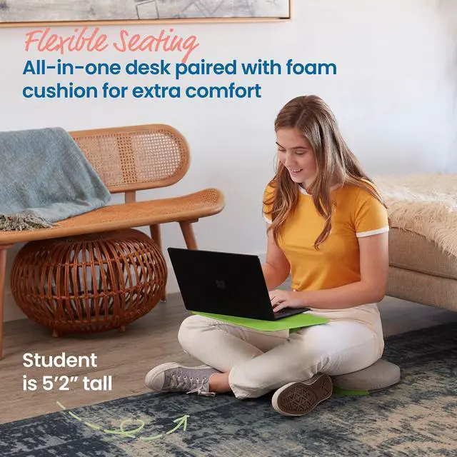 Alt view image 3 of 7 - The Surf Portable Lap Desk with Cushion, Flexible Seating, Green
