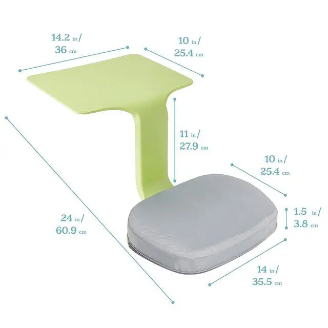 Alt view image 2 of 7 - The Surf Portable Lap Desk with Cushion, Flexible Seating, Green