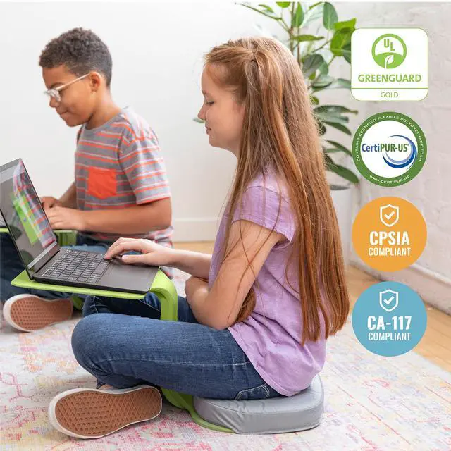 Alt view image 6 of 7 - The Surf Portable Lap Desk with Cushion, Flexible Seating, Green