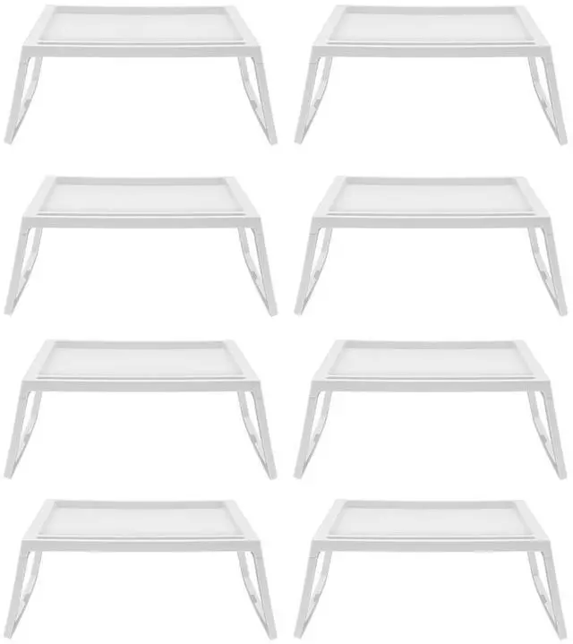 Main image of Kids Lap Desk, Set of 8 Lap Desk for Laptop - Foldable Laptop Desk for Bed and Couch, Portable and Lightweight Tablet Stand for Bed Breakfast, Working, Reading, and Writing, White