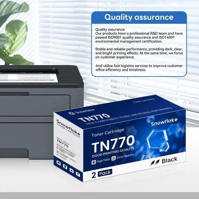 Alt view image 6 of 6 - TN770 TN-770 TN 770 Toner Cartridge Compatible TN770 Super High Yield Black Toner Replacement for Brother TN 770 TN-770 MFC-L2750DW HL-L2370DW HL-L2395DW Printer Toner (2-Pack)