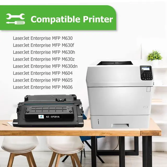 Alt view image 3 of 7 - CF281A 81A Black Toner Cartridge for HP 81X CF281X M604 M605 M630 2 Pack | Compatible for HP 81A CF281A Laserjet Enterprise MFP M604 M605 M606 M630 M604n M605n M604dn M630h M630z Printer