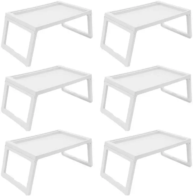 Main image of Kids Lap Desk, Set of 6 Lap Desk for Laptop - Foldable Laptop Desk for Bed and Couch, Portable and Lightweight Tablet Stand for Bed Breakfast, Working, Reading, and Writing, White